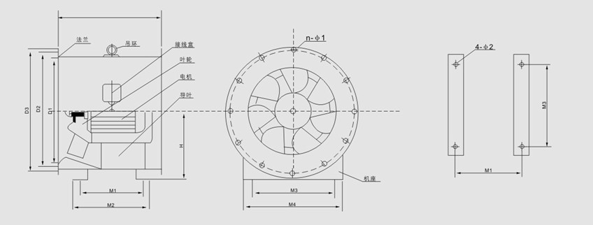 SWF型低噪聲混流式通風(fēng)機(jī)主要技術(shù)參數(shù)