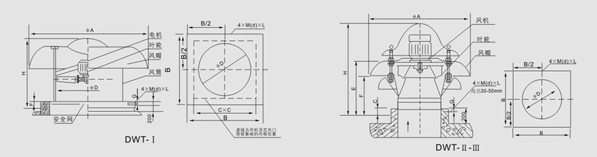 DWT系列低噪聲軸流屋頂通風(fēng)機(jī)主要技術(shù)參數(shù)