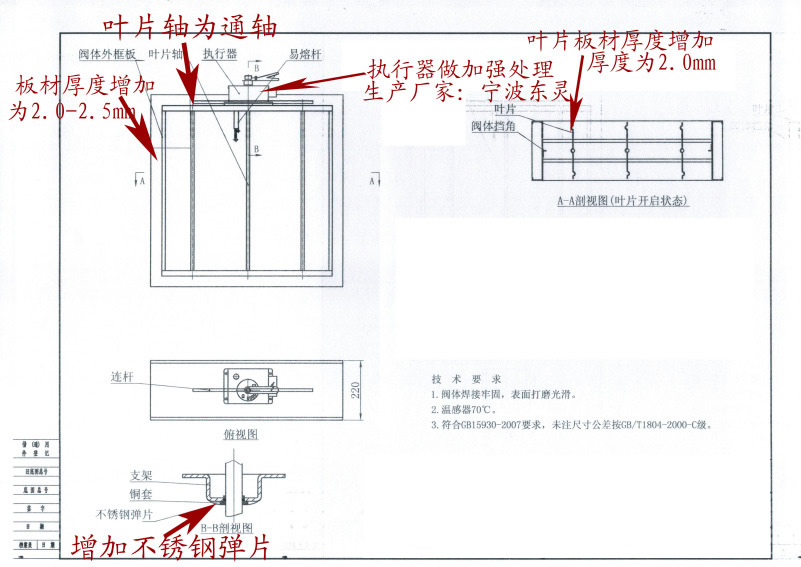 280℃排煙防火風(fēng)閥功能、特點及技術(shù)參數(shù)